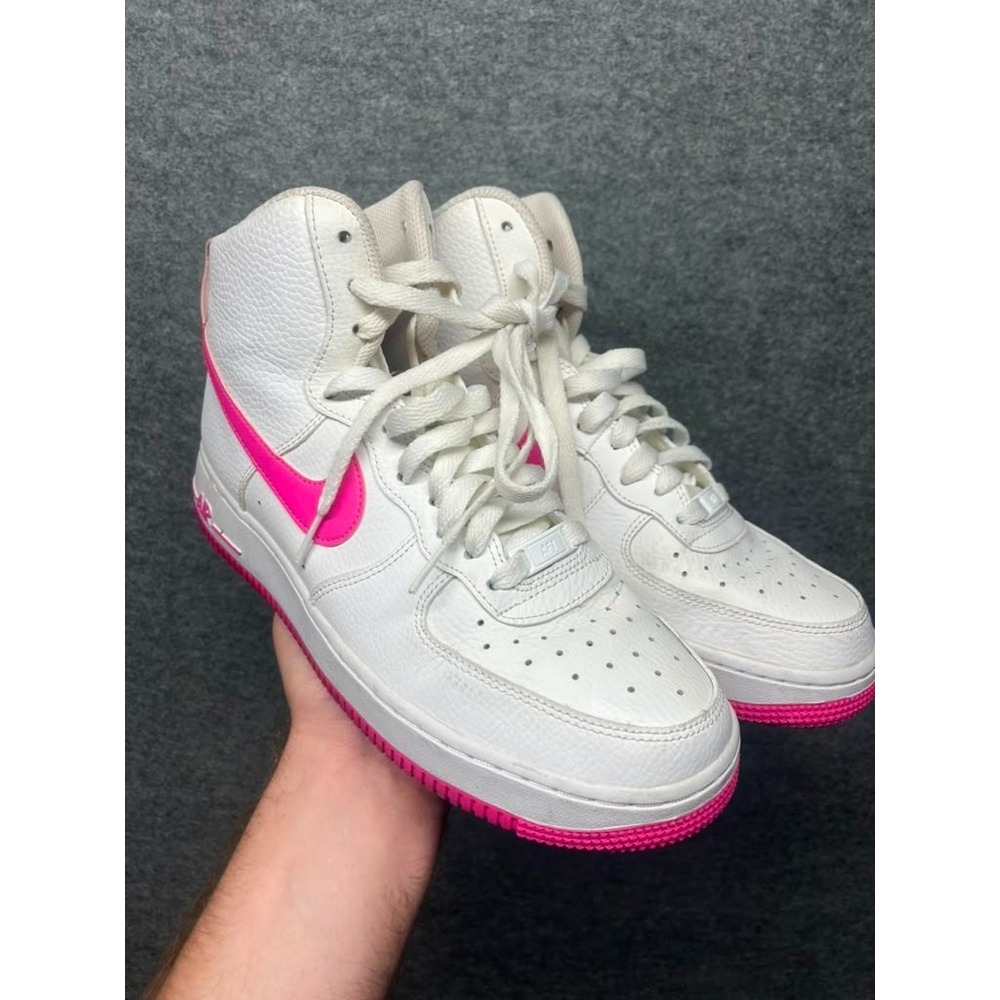 Nike Air Force 1 High White Fuchsia Pink Youth Size 10Y 334031-110 Sneakers